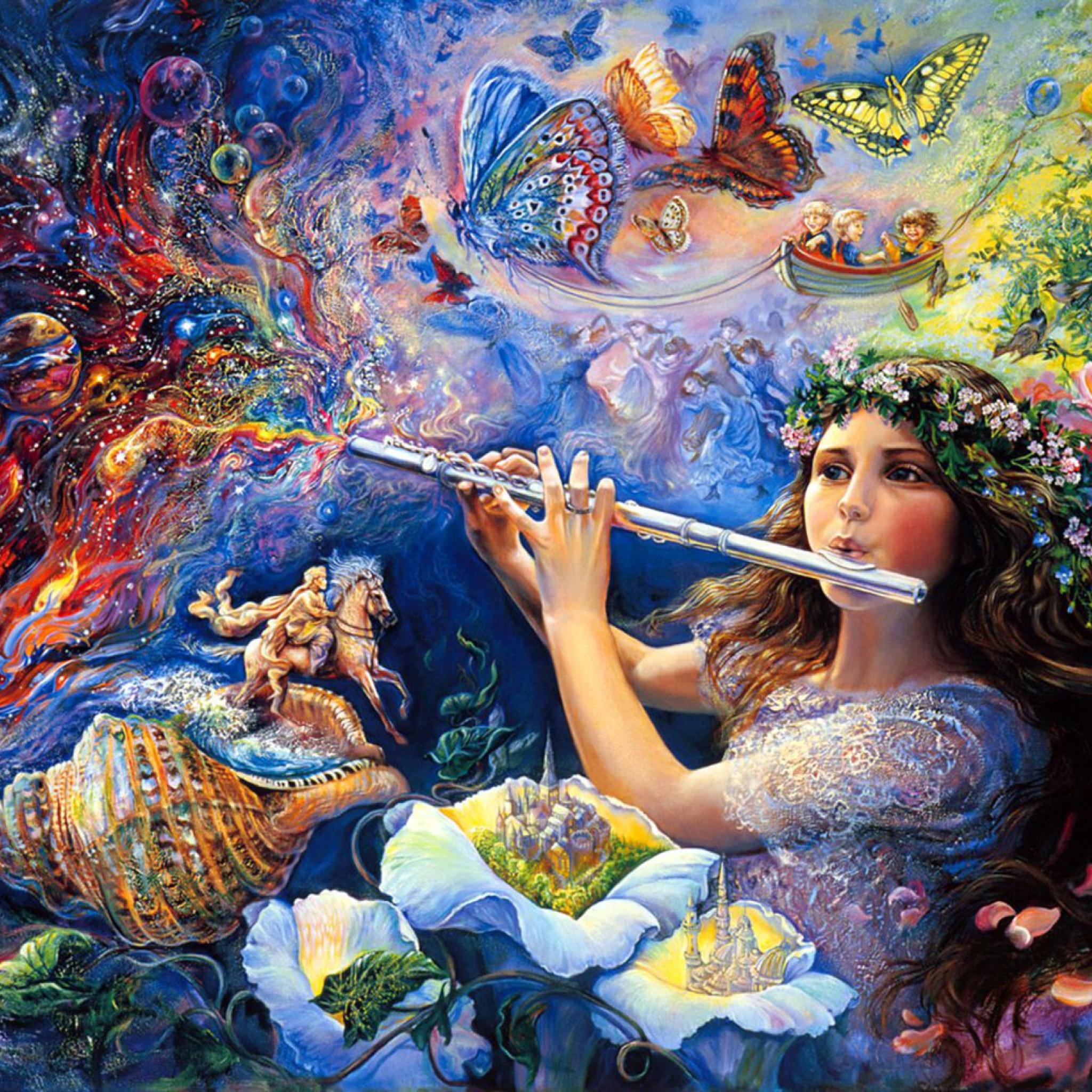 Флейта в цветах. Девушка с флейтой картина. Флейта. Музыкальный образ. Фея с флейтой.