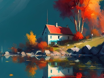 Живопись. Акрил. Под покровом осени