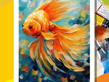 Мастер-класс по живописи с текстурной пастой «Золотая рыбка»